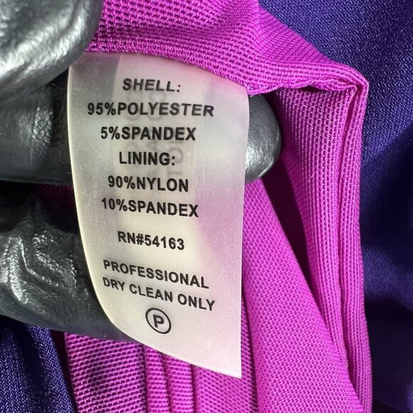 Calvin Klein NWT Womens 14 Purple Sleeveless Cascading Ruffles Dress Stretchy - Picture 14 of 15